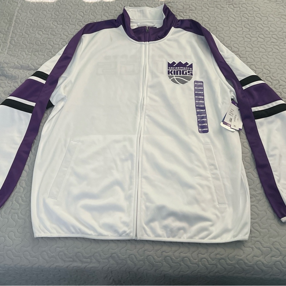 NBA Sacramento kings basketball track jacket zip up sweater coat men’s XXL 2X